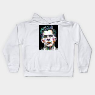 LUDWIG WITTGENSTEIN watercolor and ink portrait Kids Hoodie